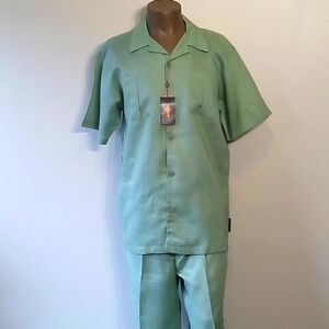 Symphony Signature 2pc Basil Men's short sleeves pants set by Steve Harvey